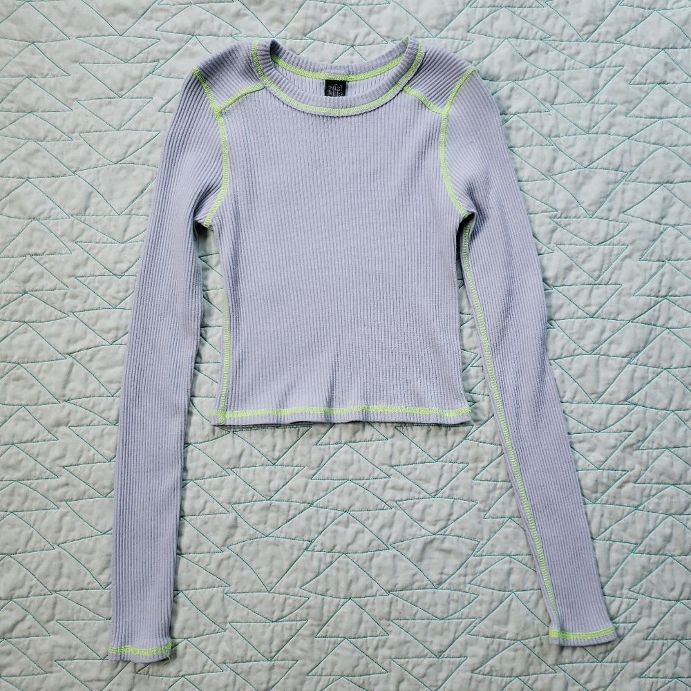 Wild Fable Blue Long Sleeve Ribbed Slim Fit Baby T-Shirt